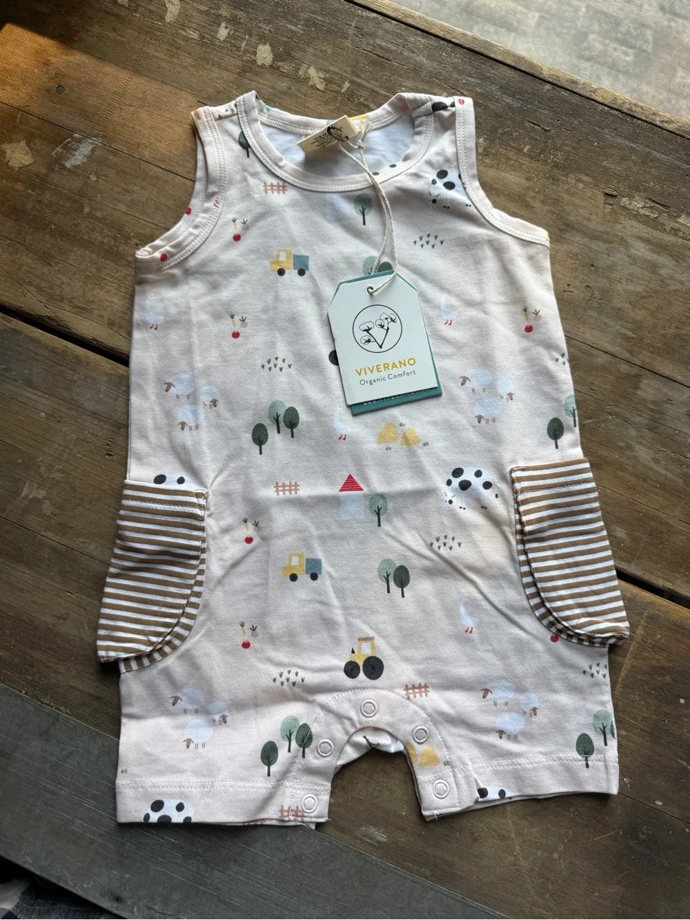 Kids Neutral Knit Sweater & Woodland Romper Set - Beige, Cream, Blush